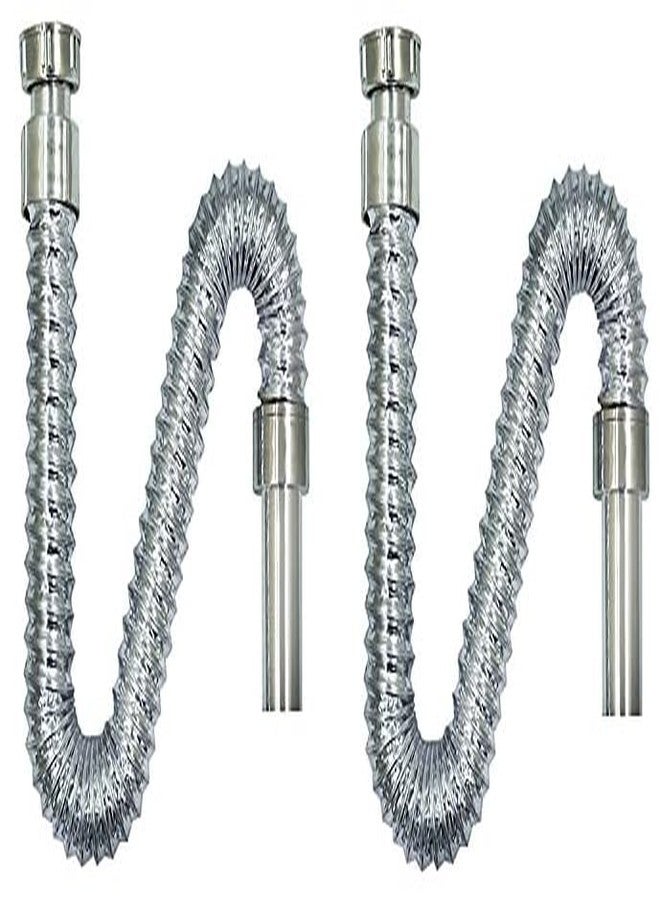 JAGGER JAG199 Streachable PVC Water Outlet Waste Pipe For Bathroom Wash Basin/Kitchen Sink, Flexible And Chrome Finish - PACK OF (2) - Image 1